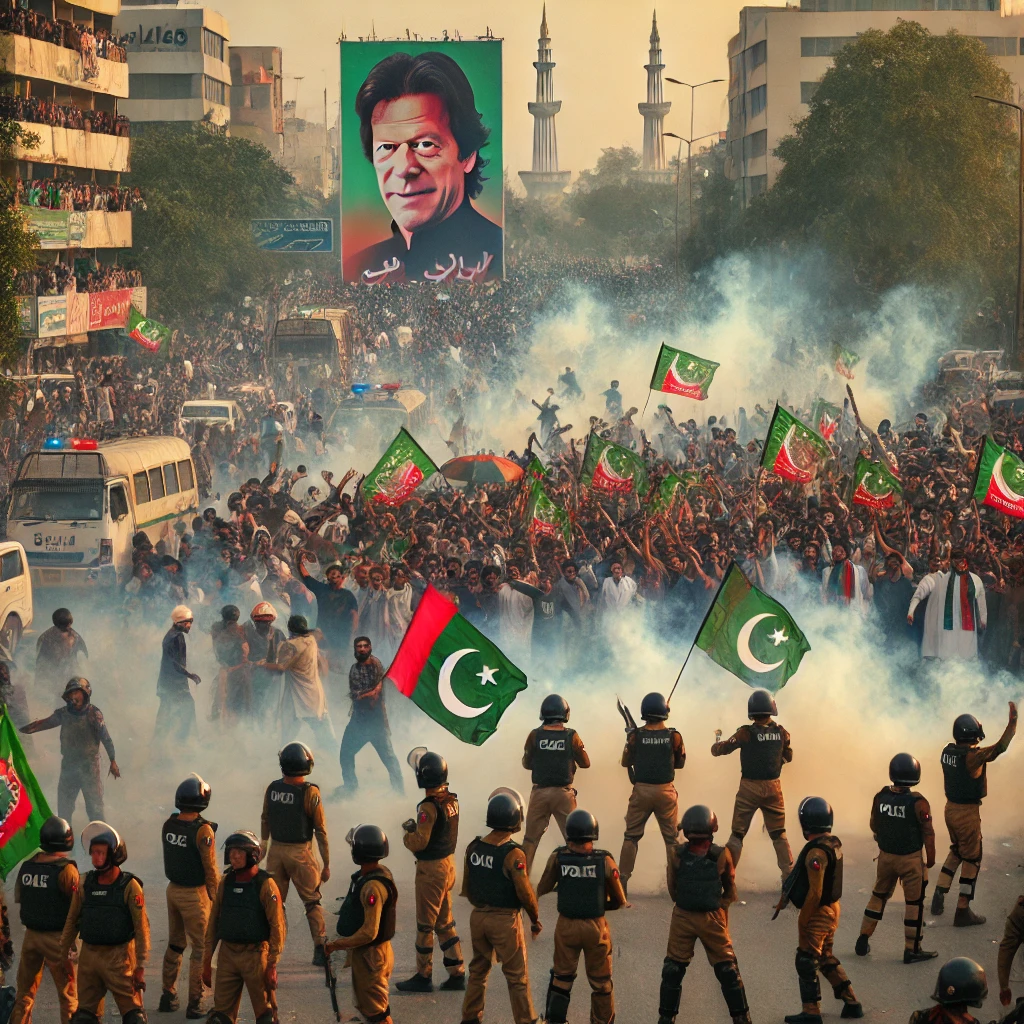 PTI Protesters Arrive at D-Chowk Amid Tear Gas Barrages, Causing Travel Disruptions for Nearby Areas